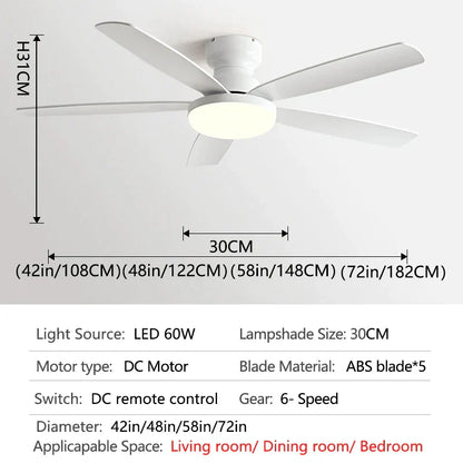 DecorBites™ 72" Low Floor Fan Light Chandelier 2023 Living Room Ceiling Fan Strong Winds