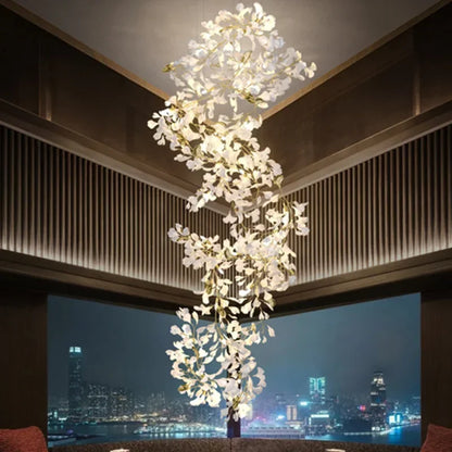 DecorBites™ Ginkgo Chandelier Villa Duplex Pendant Light for Living Room & Hotel Lobby