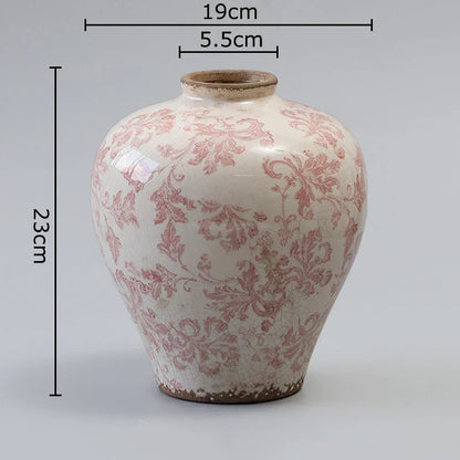 DecorBites™ Cracked Texture Blue & White Porcelain Vase, Table Decor, Flower Arrangement Aesthetic