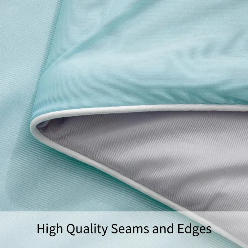 DecorBites™ Double-Sided Cooling Queen Quilt: Silky Smooth Summer Comforter
