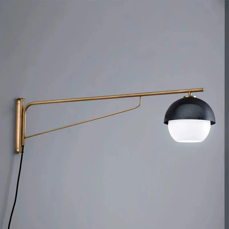 DecorBites™ Black Metal Arm Glass Ball Designer Wall Lamp Luxury Fixture