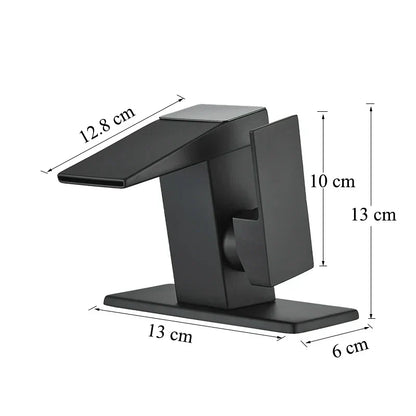 DecorBites™ LED Waterfall Basin Faucet Hot Cold Mixer Tap for Bathroom Deck Installation