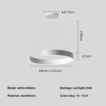 DecorBites™ Black LED Chandelier Pendant Light for Foyer Stairs Bar, Minimalist Indoor Hanging Lamp