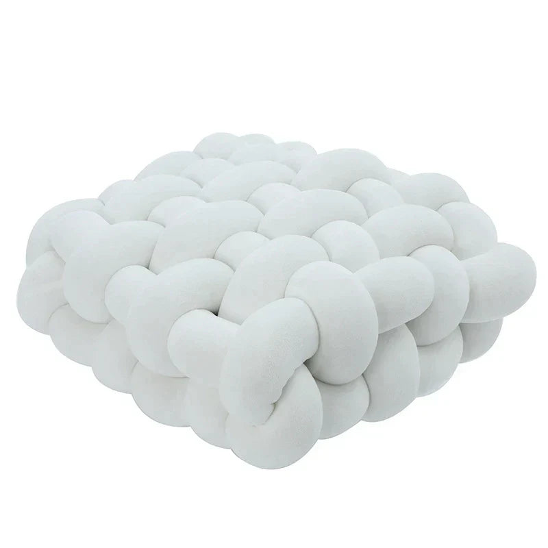 ™ Knot Square Pillows: Handmade Decor for Living Room, Bedroom, Office in Grey