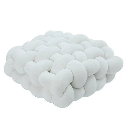™ Knot Square Pillows: Handmade Decor for Living Room, Bedroom, Office in Grey