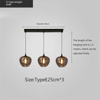 DecorBites™ LED Glass Pendant Chandelier for Kitchen Dining Bar Décor