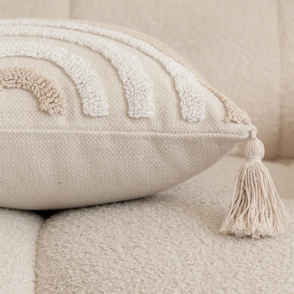 DecorBites™ Geometric Tufted Beige Gray Cushion Cover Nordic Style for Modern Decor