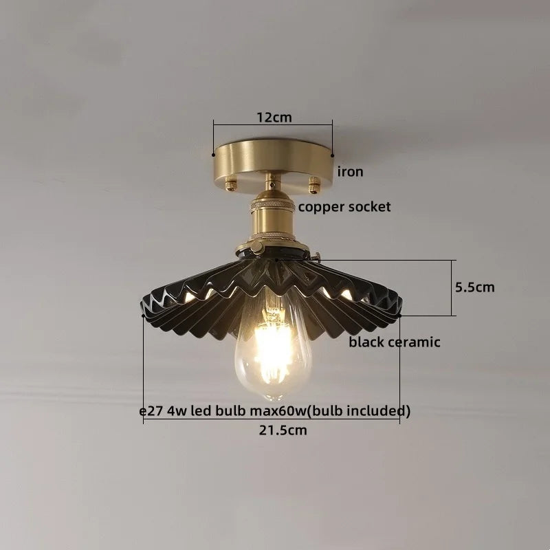 DecorBites™ Ceramic LED Ceiling Light Modern White Porch Balcony Luminaria