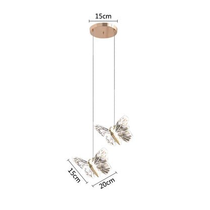 DecorBites™ Crystal Butterfly Pendant Lamps LED Lighting for Home Decor and Luxury Ambiance