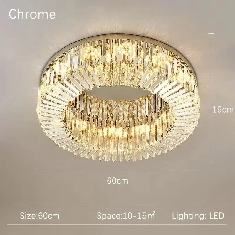 DecorBites™ Crystal Ceiling Lamp: Modern Bedroom & Living Room LED Light Luxe Atmosphere
