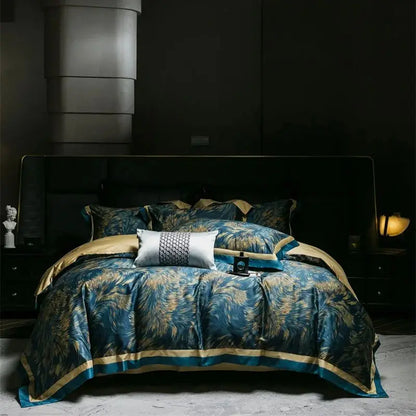 DecorBites™ Blue Starry Sky Print Bedding Set: Queen King Size 1000TC Egyptian Cotton Duvet Covet, Sheets & Pillowcases