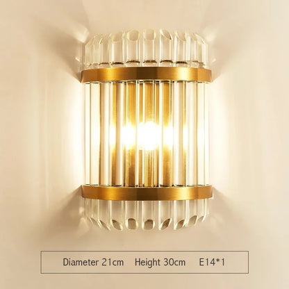 DecorBites™ Crystal Gold LED Wall Sconce Modern Light for Bedroom Living Room Home Decor