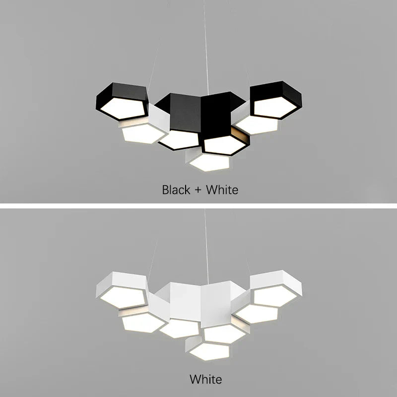 DecorBites™ Black White Diamond LED Ceiling Chandelier for Modern Home and Office