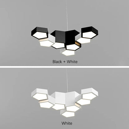 DecorBites™ Black White Diamond LED Ceiling Chandelier for Modern Home and Office