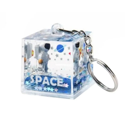 DecorBites™ Astronaut Drift Keychain: Creative Liquid Hourglass Stress Relief Toy & Home Decor