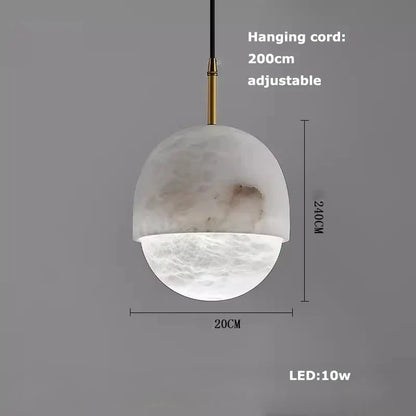 DecorBites™ Alabaster Pendant Lights LED Designer Hanging Lamps For Living Room
