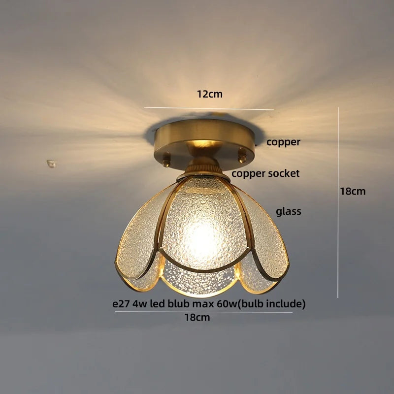 DecorBites™ Butterfly Glass LED Ceiling Light - Copper Socket, Creative Bedroom Decor