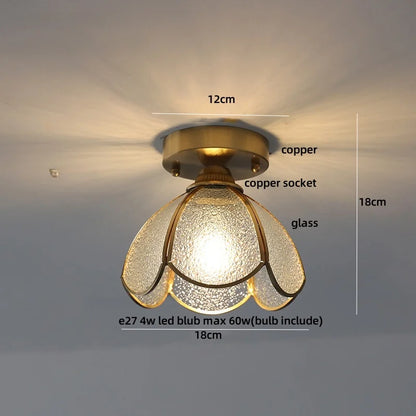 DecorBites™ Butterfly Glass LED Ceiling Light - Copper Socket, Creative Bedroom Decor