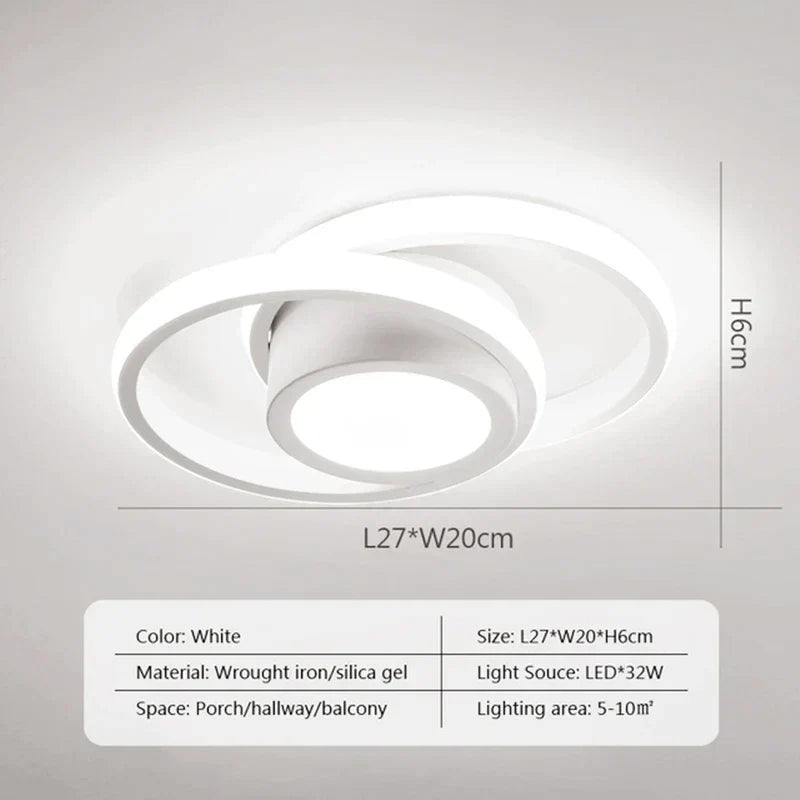 DecorBites™ Black Square LED Ceiling Lamp: Modern Lighting for Corridor, Aisle, Cloakroom, Balcony