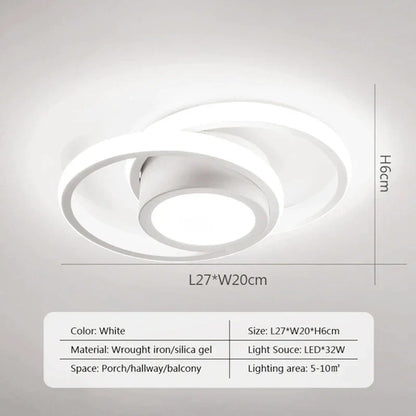 DecorBites™ Black Square LED Ceiling Lamp: Modern Lighting for Corridor, Aisle, Cloakroom, Balcony
