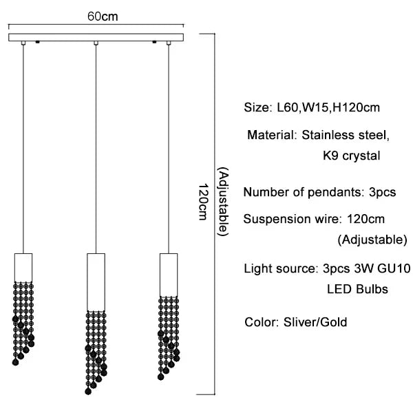 DecorBites™ Crystal LED Chandelier: Modern Luxury Staircase Hanging Fixture for Indoor Spaces