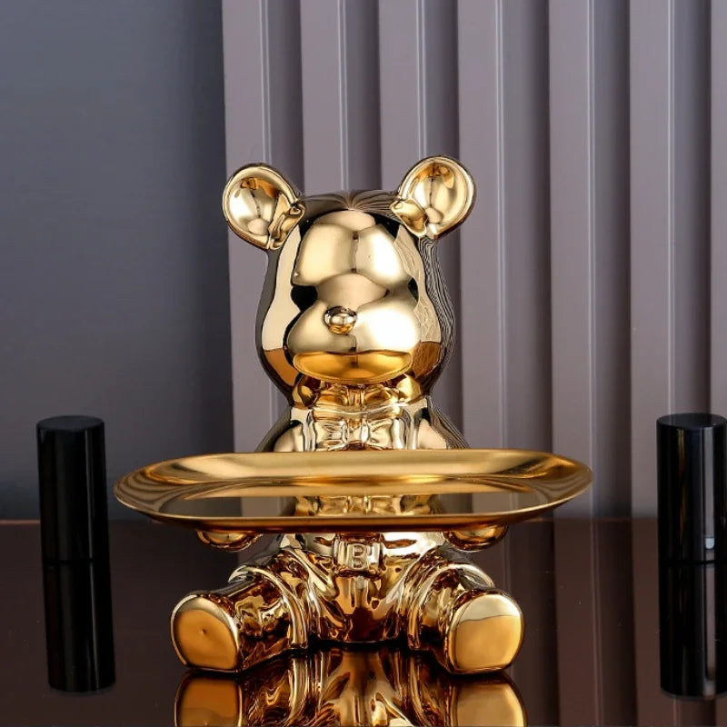 DecorBites™ Bear Ornaments Key Trays Cosmetic Boxes Cartoon Figurines Desktop Decorations