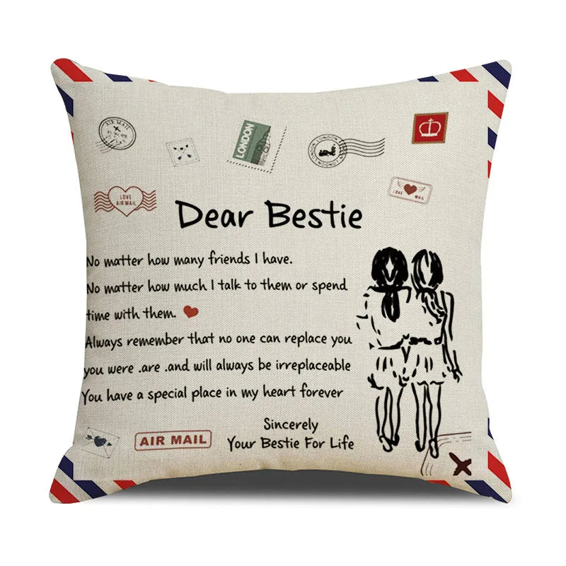 DecorBites™ Love Mom Cushion Cover 45x45cm - Family Anniversary Gift - Nordic Design