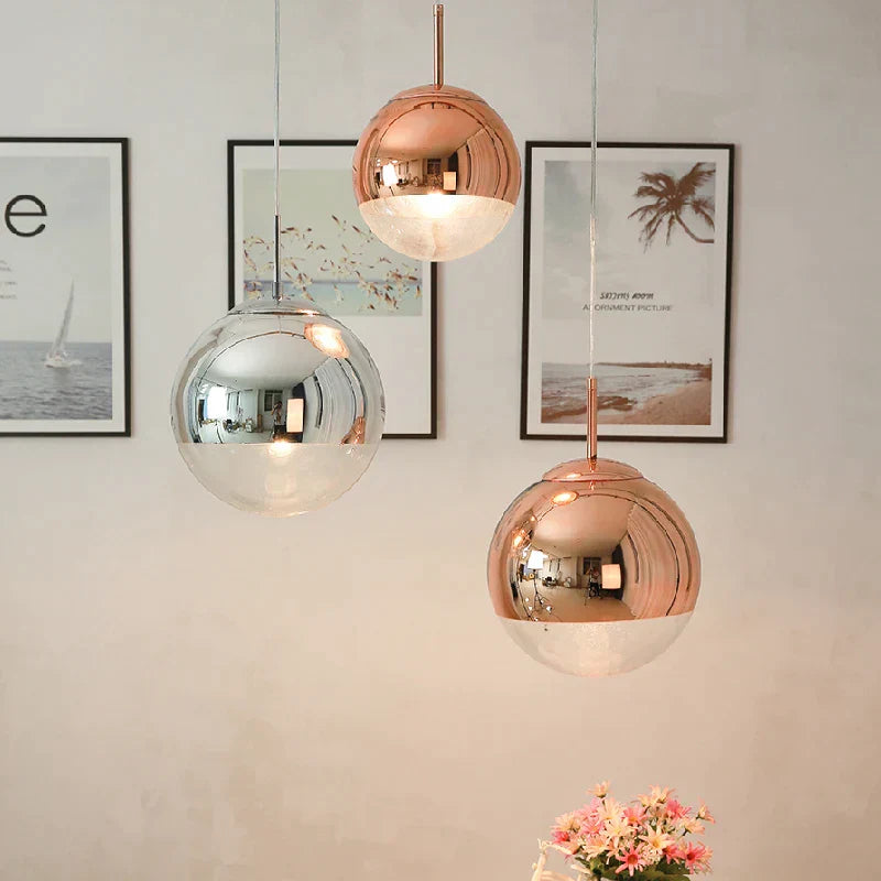 DecorBites™ Glass Ball LED Chandelier: Luxury Modern Single Head Design for Home & Commercial Spaces