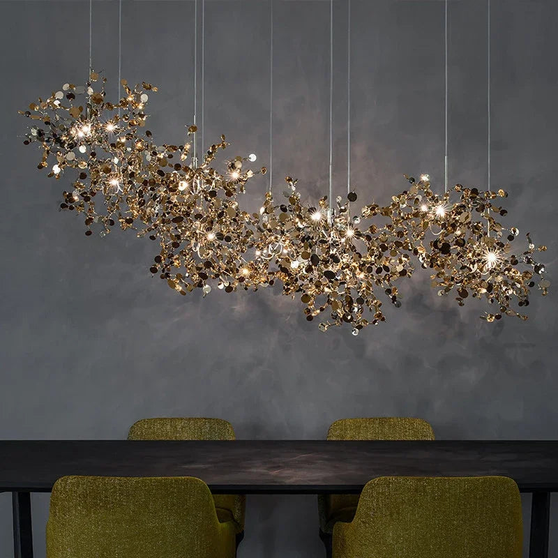 DecorBites™ LED Stainless Steel Chandelier Pendant Lights for Modern Home Decor Lighting