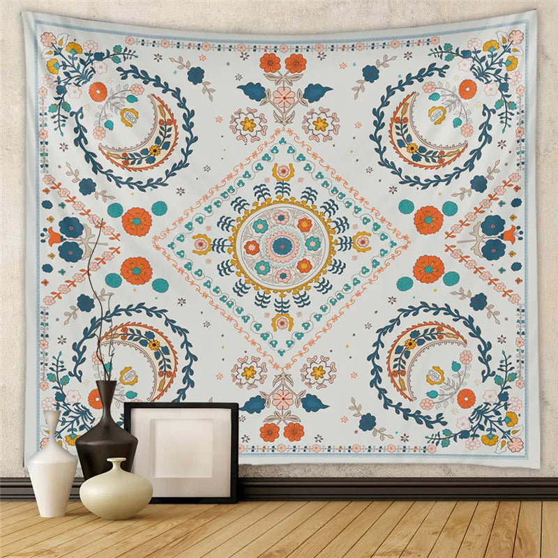 DecorBites™ Astrology Chart Tarot Tapestry Wheel Sun Moon Tree Mushroom Wall Hanging