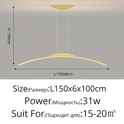 DecorBites™ LED Ceiling Pendant Lamp: Minimalist Chandelier, Height Adjustable, Home Decor Solution