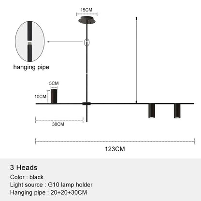 DecorBites™ Black Chandelier Pendant Lights for Dining Table, Kitchen, Living Room