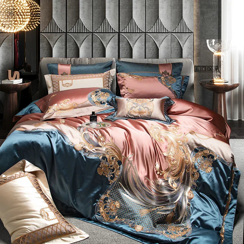 DecorBites™ 1500TC Egyptian Cotton Jacquard Bedding Set for Queen King Bed