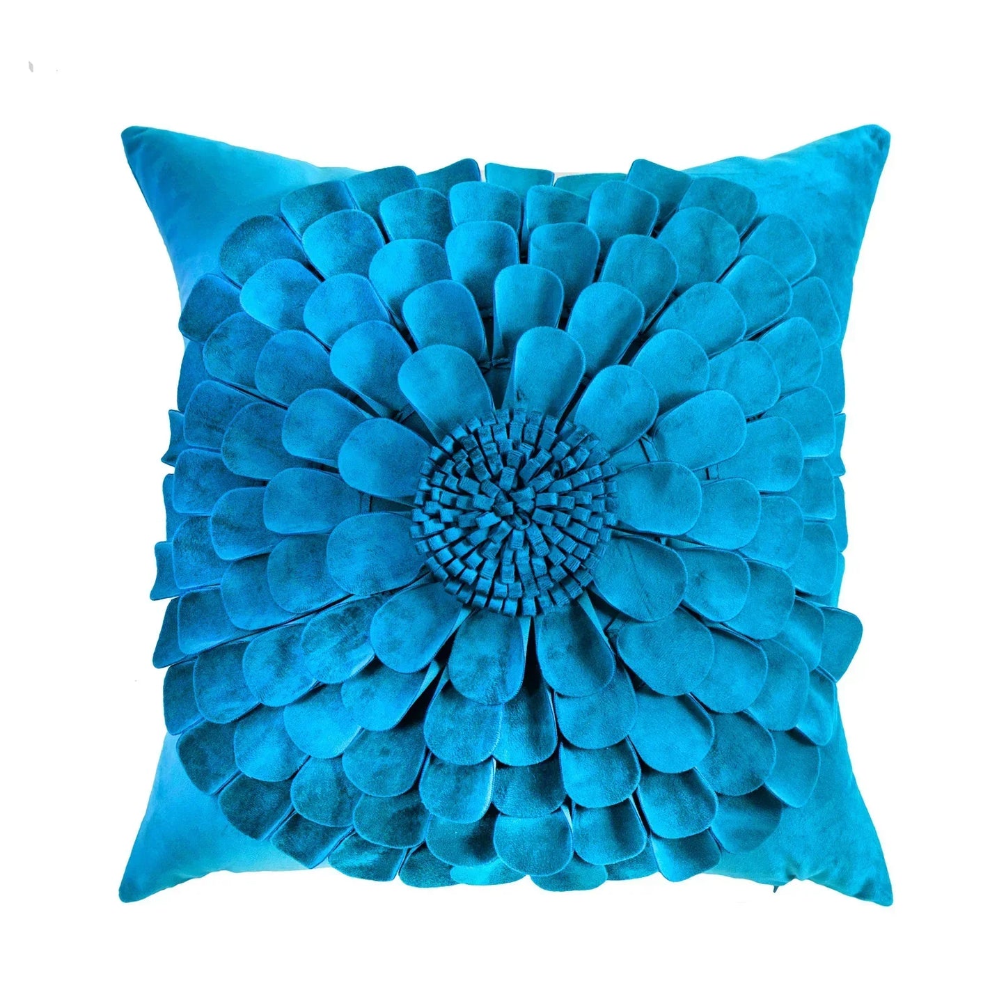 DecorBites™ 3D Velvet Flower Pillow Covers in Yellow Beige 45x45cm