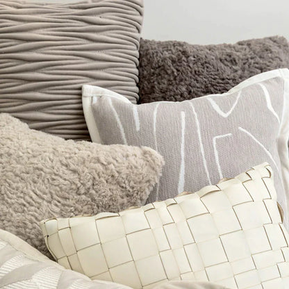 DecorBites™ Light Grey Coffee Texture Pillow Covers - Modern Simplicity Cushion Cover for Home
