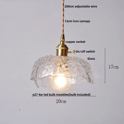 DecorBites™ Green Glass Walnut Wood LED Pendant Light, Nordic Modern Hanging Lamp