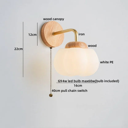 DecorBites™ Cotton LED Wall Lamps with Pull Chain Switch for Restaurant Living Room Bedroom