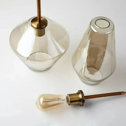 DecorBites™ Glass Chandelier: Amber Pendant Lights for Dining, Living Room, Bedroom, Hotel, Cafe