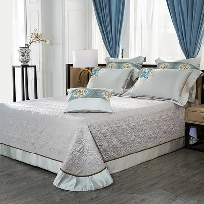 DecorBites™ 200S Embroidered Egyptian Cotton Bedding Set Queen King Sheets Duvet Cover