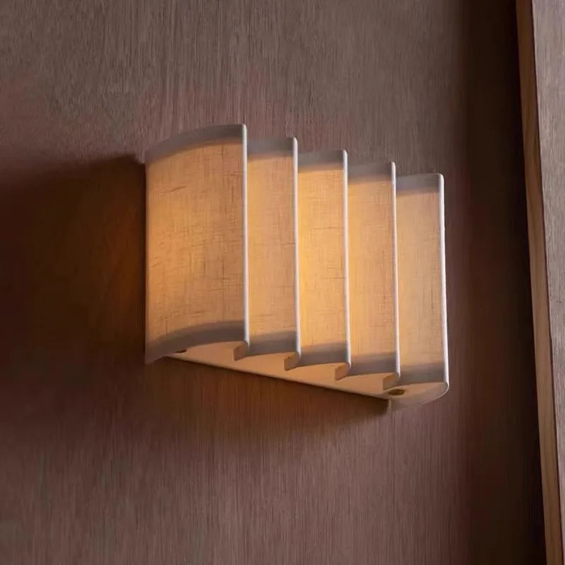 ™ Japanese Cloth LED Wall Lamp for Hotel Living Room, Bedroom, Retro Wall Lights