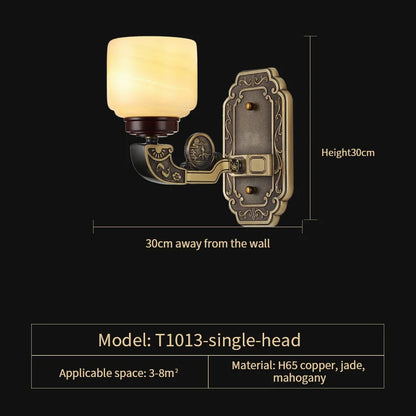 DecorBites™ All Copper Jade Chandelier | Chinese Style Living Room Dining Room Lighting