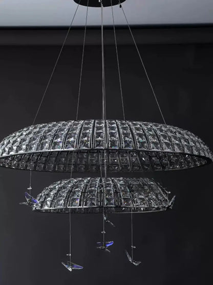 DecorBites™ Crystal Butterfly Pendant Light: Italian Postmodern Luxury Lamp for Villa Duplex Building