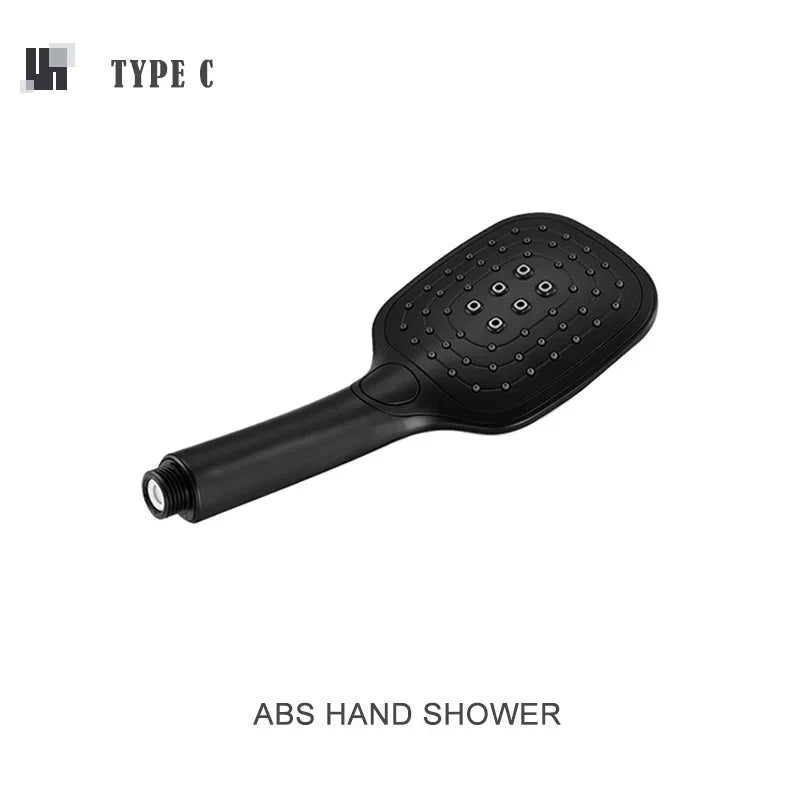DecorBites™ Black Shower Slider Adjustable Rail Set 3 Functions Simple Style 1.5M Hose