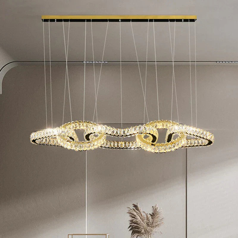 DecorBites™ Crystal Chandelier Pendant Light for Living Room Dining Room Ceiling Light