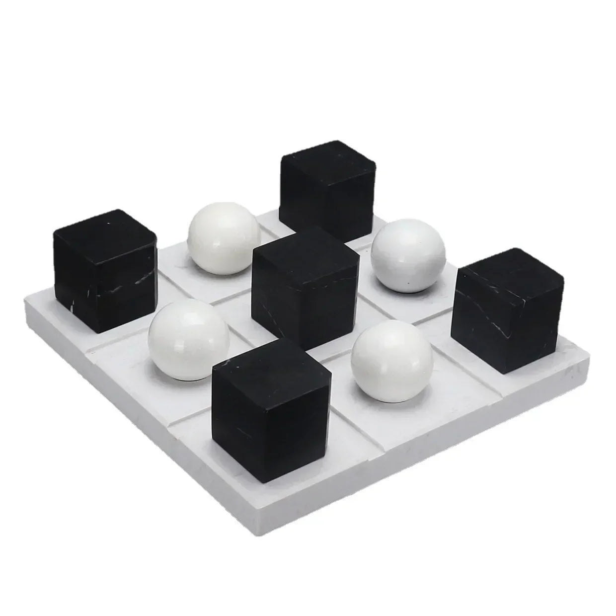 DecorBites™ Geometric Chess Marble Ornament Set for Stylish Home Decor