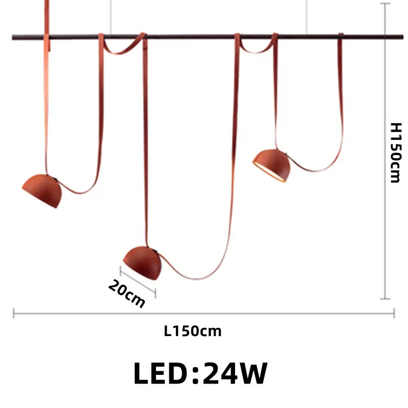 ™ Leather Pendant Light: Modern Nordic DIY Chandelier for Home and Office Decor