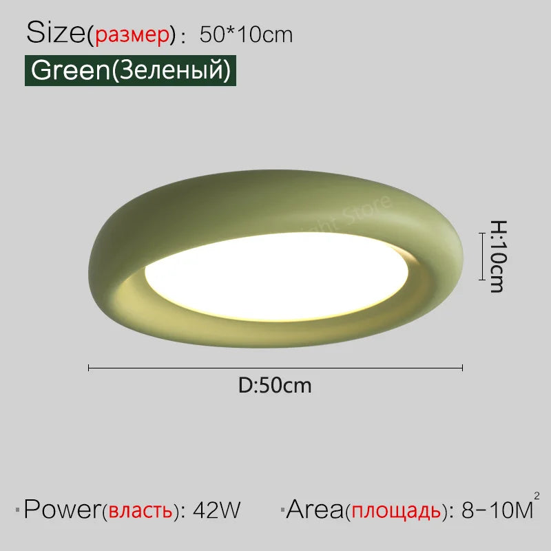 DecorBites™ Cream LED Ceiling Lamp for Girl's Room - Modern Minimalist Master Bedroom Lighting