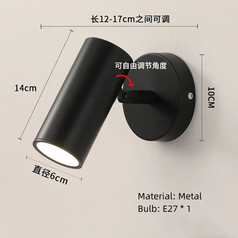 DecorBites™ LED Rotatable Wall Lamp Gold Black White Metal Sconce E27 Bulb