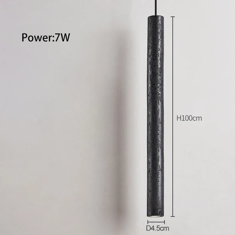 DecorBites™ Black Stone Tube LED Chandelier for Bedroom Lighting