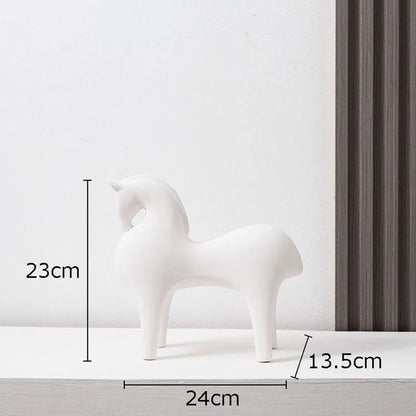 DecorBites™ Abstract Ceramic Horse Sculpture Decorative Figurine